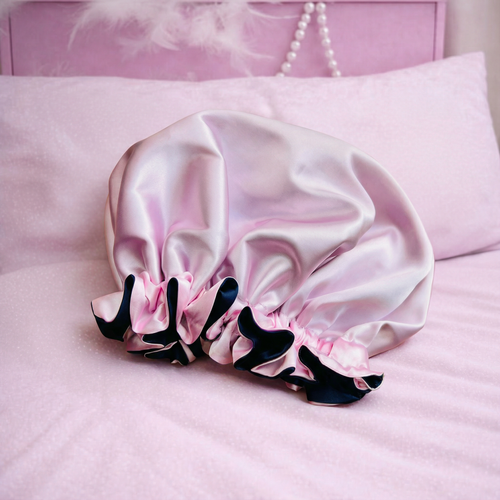 کلاه خواب ساتن کشی دو رنگ|محافظ مو|ضد ریزش و موخوره |مخصوص مراقیت از مو