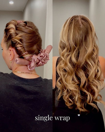 پکیج مراقبت زیبایی مو |مخصوص موی صاف وحالت دار |فرکننده مو بدون حرارت.کلاه خواب.روبالشتی +٣اسکرانچی