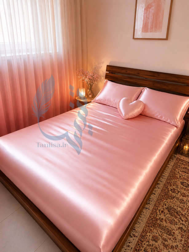کاور تشکخوشخواب+روبالشتی ست |ساتن ابریشم ژاپن وارداتی ضدتعریق و ضدحساسیت