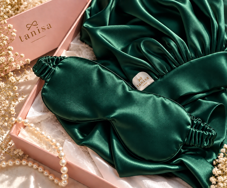 ست خواب Silk Dream Tanisa | کلاه و چشمبند داخل کیسه ساتن ابریشم